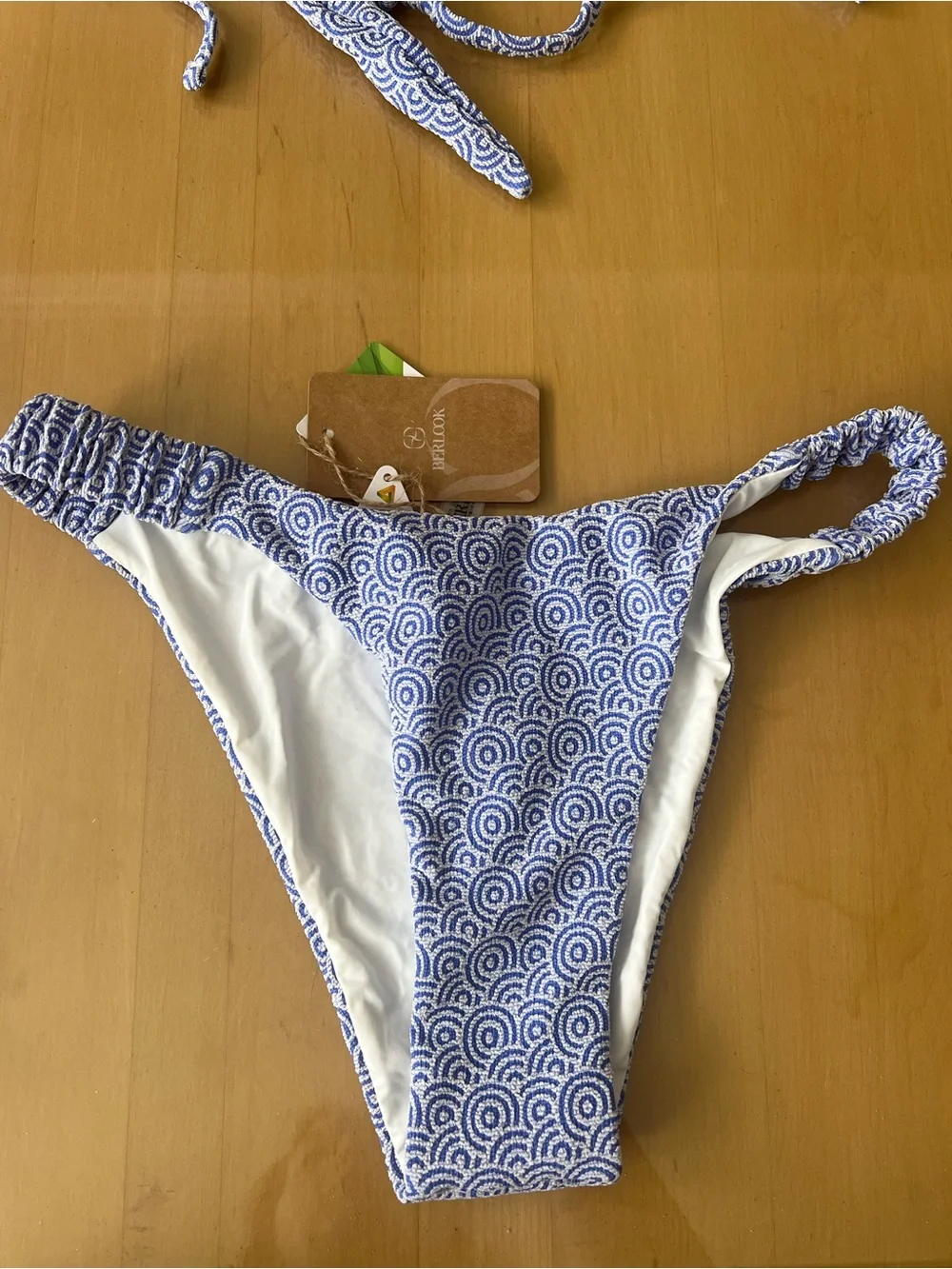 Blue bikini set, bandeau top, Size M - Picture 4 of 5